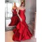 Mermaid Long Red Satin Prom Dresses Formal Evening Gowns 6011260