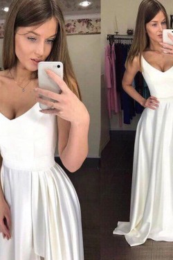 A-Line Asymmetrical Long Red Prom Dresses Formal Evening Gowns 6011263