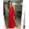 A-Line Asymmetrical Long Red Prom Dresses Formal Evening Gowns 6011263