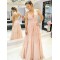 A-Line Lace V-Neck Long Prom Dresses Formal Evening Gowns 6011265
