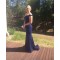 Mermaid Long Navy Lace Off-the-Shoulder Prom Dresses Formal Evening Gowns 6011269