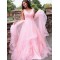 A-Line Long Pink Tulle Prom Dresses Formal Evening Gowns 6011270