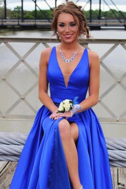 A-Line Beaded Long Prom Dresses Formal Evening Gowns 6011272