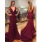 Mermaid V-Neck Sparkle Long Prom Dresses Formal Evening Gowns 6011279
