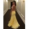 Long Yellow Lace Mermaid Backless Prom Dresses Formal Evening Gowns 6011280
