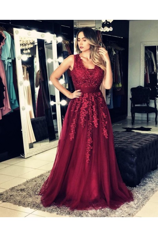 A-Line Lace Appliques Long Prom Dresses Formal Evening Gowns 6011286 A-Line Lace Appliques Long Prom Dresses Formal Evening Gowns 6011286