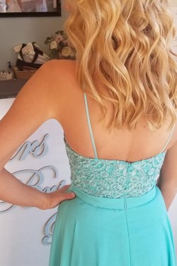 A-Line Chiffon Lace Long Prom Dresses Formal Evening Gowns 6011294