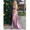 A-Line V-Neck Long Prom Dresses Formal Evening Gowns 6011295