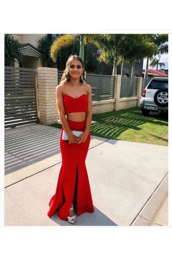 Mermaid Long Red Two Pieces Prom Dresses Formal Evening Gowns 6011296 Mermaid Long Red Two Pieces Prom Dresses Formal Evening Gowns 6011296