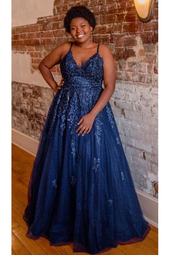 A-Line Lace Appliques Plus Size Long Prom Dresses Formal Evening Gowns 6011298 A-Line Lace Appliques Plus Size Long Prom Dresses Formal Evening Gowns 6011298