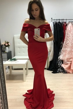 Mermaid Off-the-Shoulder Long Prom Dresses Formal Evening Gowns 6011304