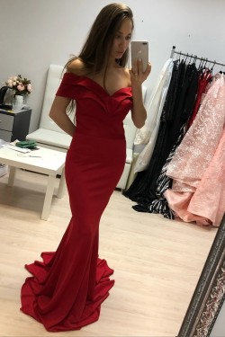 Mermaid Off-the-Shoulder Long Prom Dresses Formal Evening Gowns 6011304