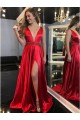 A-Line Beaded Long Red V-Neck Prom Dresses Formal Evening Gowns 6011306 A-Line Beaded Long Red V-Neck Prom Dresses Formal Evening Gowns 6011306