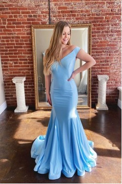 Mermaid Off-the-Shoulder Long Prom Dresses Formal Evening Gowns 6011308