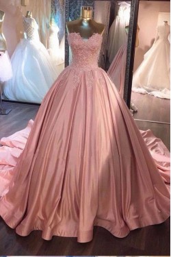 Ball Gown Beaded Lace Appliques Long Prom Dresses Formal Evening Gowns 6011316