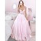 A-Line Two Pieces Long Pink Prom Dresses Formal Evening Gowns 6011322