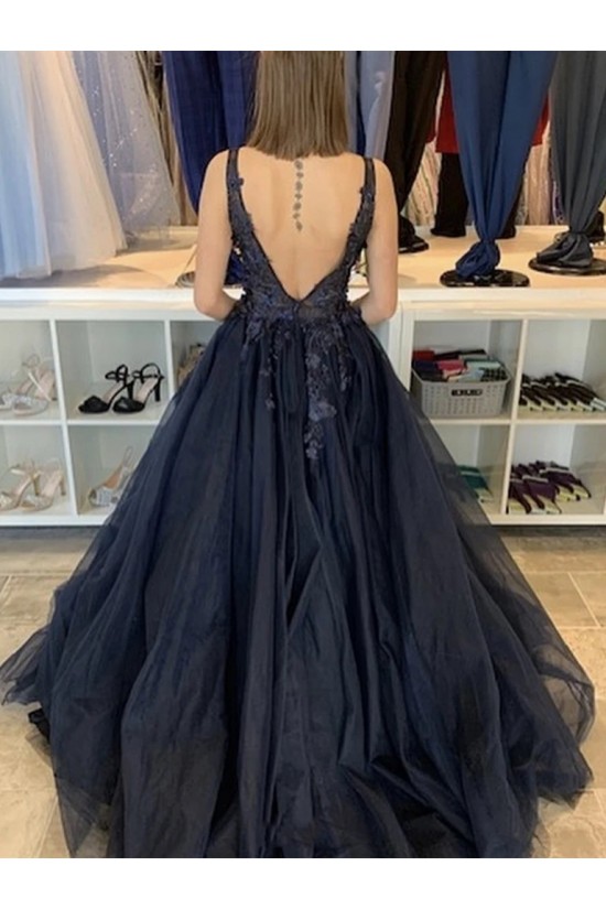 A-Line Lace V-Neck Long Prom Dresses Formal Evening Gowns 6011326 A-Line Lace V-Neck Long Prom Dresses Formal Evening Gowns 6011326