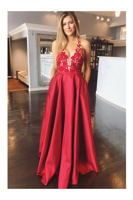 A-Line Lace Long Prom Dresses Formal Evening Gowns 6011344 A-Line Lace Long Prom Dresses Formal Evening Gowns 6011344
