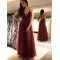A-Line V-Neck Long Prom Dresses Formal Evening Gowns 6011345