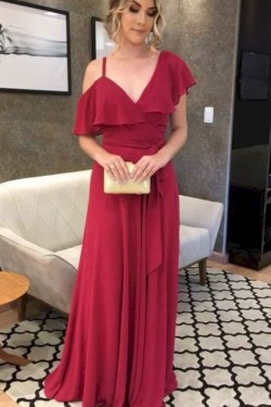 A-Line Chiffon Long Prom Dresses Formal Evening Gowns 6011347