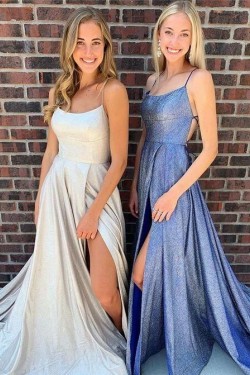 A-Line Sparkle Long Prom Dresses Formal Evening Gowns 6011348