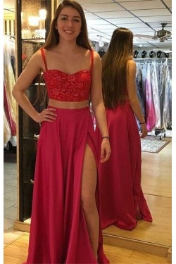 A-Line Long Two Pieces Prom Dresses Formal Evening Gowns 6011351