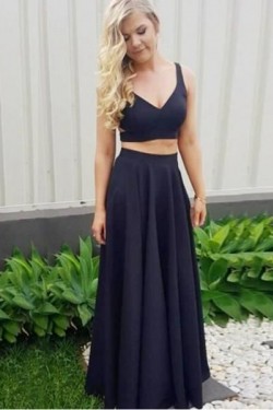 A-Line Long Two Pieces Prom Dresses Formal Evening Gowns 6011352