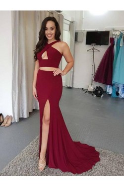 Mermaid Two Pieces Long Prom Dresses Formal Evening Gowns 6011357