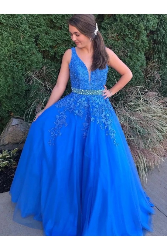 A-Line Beaded V-Neck Long Prom Dresses Formal Evening Gowns 6011361 A-Line Beaded V-Neck Long Prom Dresses Formal Evening Gowns 6011361