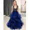 A-Line Lace Tulle Long Prom Dresses Formal Evening Gowns 6011362