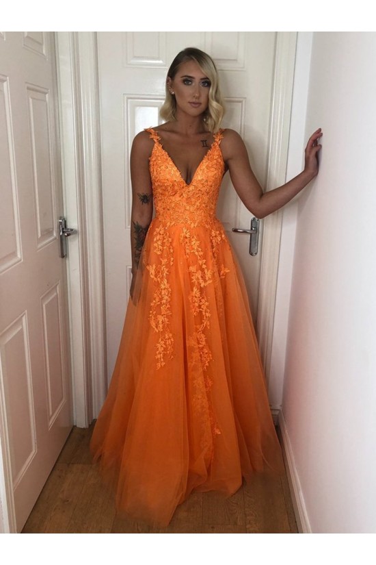A-Line Beaded Lace Tulle Long Prom Dresses Formal Evening Gowns 6011367 A-Line Beaded Lace Tulle Long Prom Dresses Formal Evening Gowns 6011367