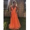 A-Line Beaded Lace Tulle Long Prom Dresses Formal Evening Gowns 6011367