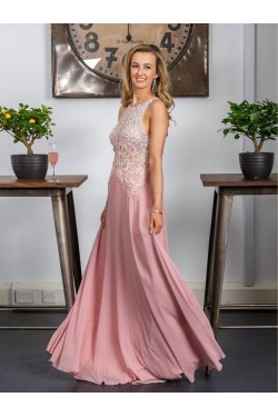 A-Line Beaded Lace Long Prom Dresses Formal Evening Gowns 6011370