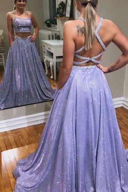 Two Pieces Sparkle Long Prom Dresses Formal Evening Gowns 6011381