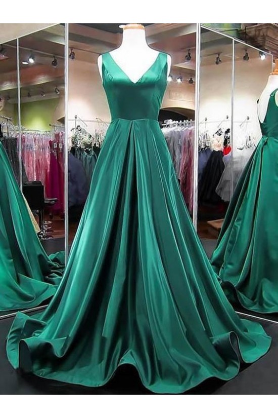 A-Line Long Green Prom Dresses Formal Evening Gowns 6011384 A-Line Long Green Prom Dresses Formal Evening Gowns 6011384