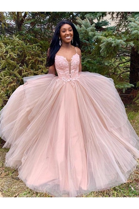A-Line Lace Tulle Long Prom Dresses Formal Evening Gowns 6011393 A-Line Lace Tulle Long Prom Dresses Formal Evening Gowns 6011393