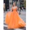 A-Line Lace V-Neck Long Prom Dresses Formal Evening Gowns 6011394