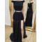 A-Line Two Pieces Beaded Long Prom Dresses Formal Evening Gowns 6011399