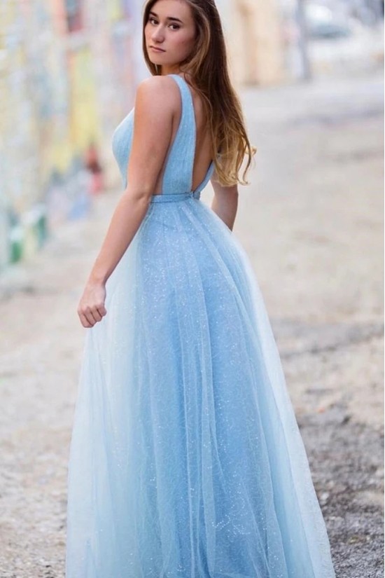 A-Line Sequins Tulle Long Prom Dresses Formal Evening Gowns 6011402 A-Line Sequins Tulle Long Prom Dresses Formal Evening Gowns 6011402