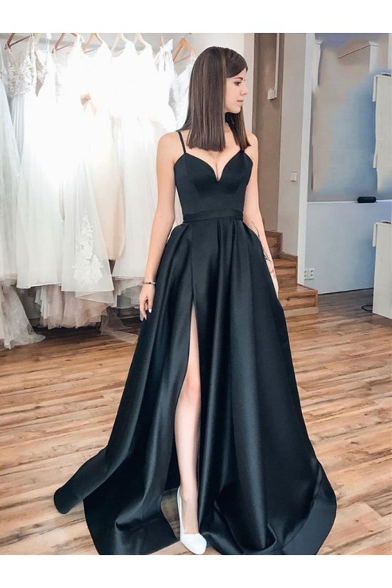 A-Line Long Black Prom Dresses Formal Evening Gowns 6011405 A-Line Long Black Prom Dresses Formal Evening Gowns 6011405