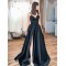 A-Line Long Black Prom Dresses Formal Evening Gowns 6011405