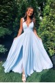 A-Line V-Neck Long Prom Dresses Formal Evening Gowns 6011406