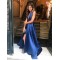 A-Line Halter Satin Long Prom Dresses Formal Evening Gowns 6011407