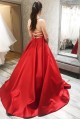 A-Line Long Red Satin Prom Dresses Formal Evening Gowns 6011416 A-Line Long Red Satin Prom Dresses Formal Evening Gowns 6011416