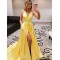 A-Line V-Neck Long Prom Dresses Formal Evening Gowns 6011426
