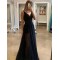 A-Line Sequins Tulle Long Prom Dresses Formal Evening Gowns 6011427
