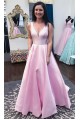 A-Line Long Pink V-Neck Prom Dresses Formal Evening Gowns 6011438 A-Line Long Pink V-Neck Prom Dresses Formal Evening Gowns 6011438