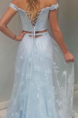 Two Pieces Lace Long Prom Dresses Formal Evening Gowns 6011440