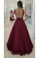 A-Line Beaded Lace Long Prom Dresses Formal Evening Gowns 6011442