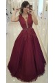 A-Line Beaded Lace Long Prom Dresses Formal Evening Gowns 6011442